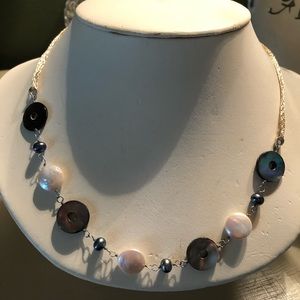 SS Freshwater Coin and Mother of Pearl Necklace
